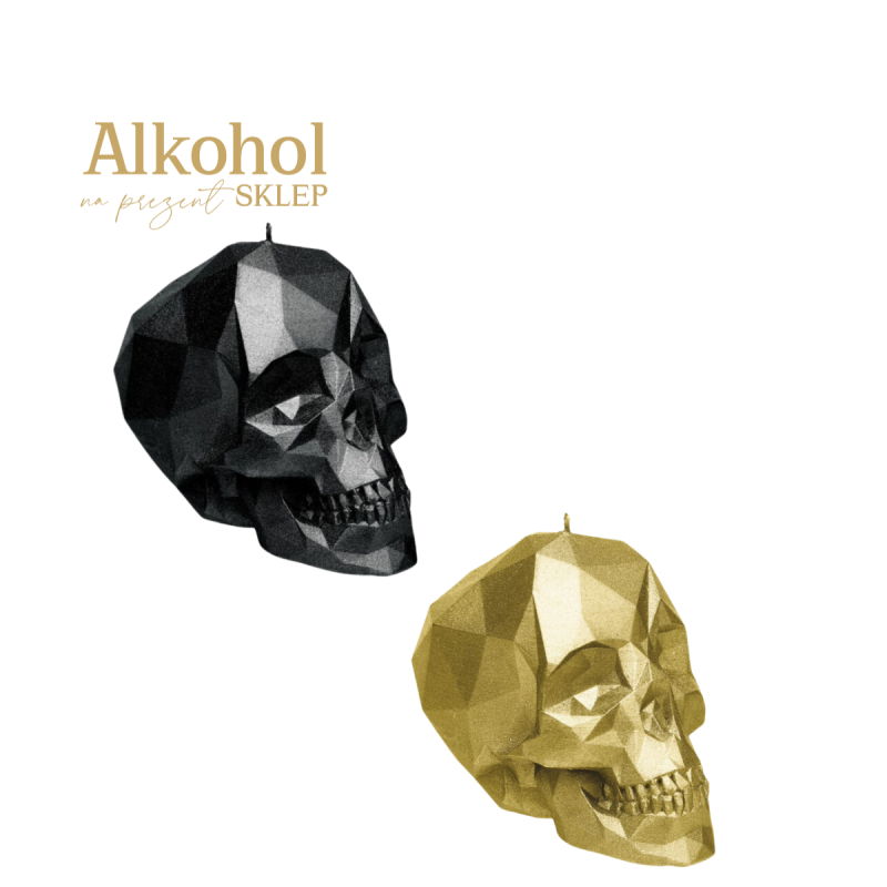 ŚWIECA SKULL LOW POLY BIG/SMALL (WYBIERZ KOLOR I ROZMIAR)