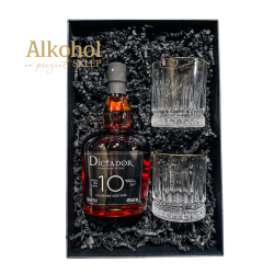 ZESTAW RUM DICTADOR COLOMBIAN 10YO 0.7L + 2 SZKLANKI