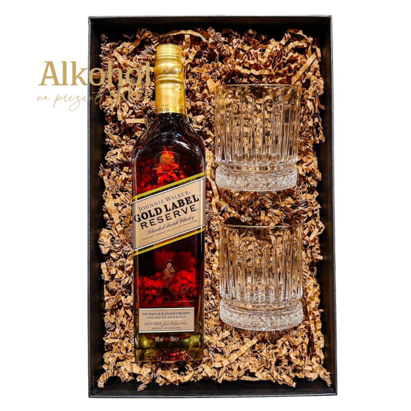 ZESTAW WHISKY JOHNNIE WALKER GOLD LABEL RESERVE 0.7L + 2 SZKLANKI