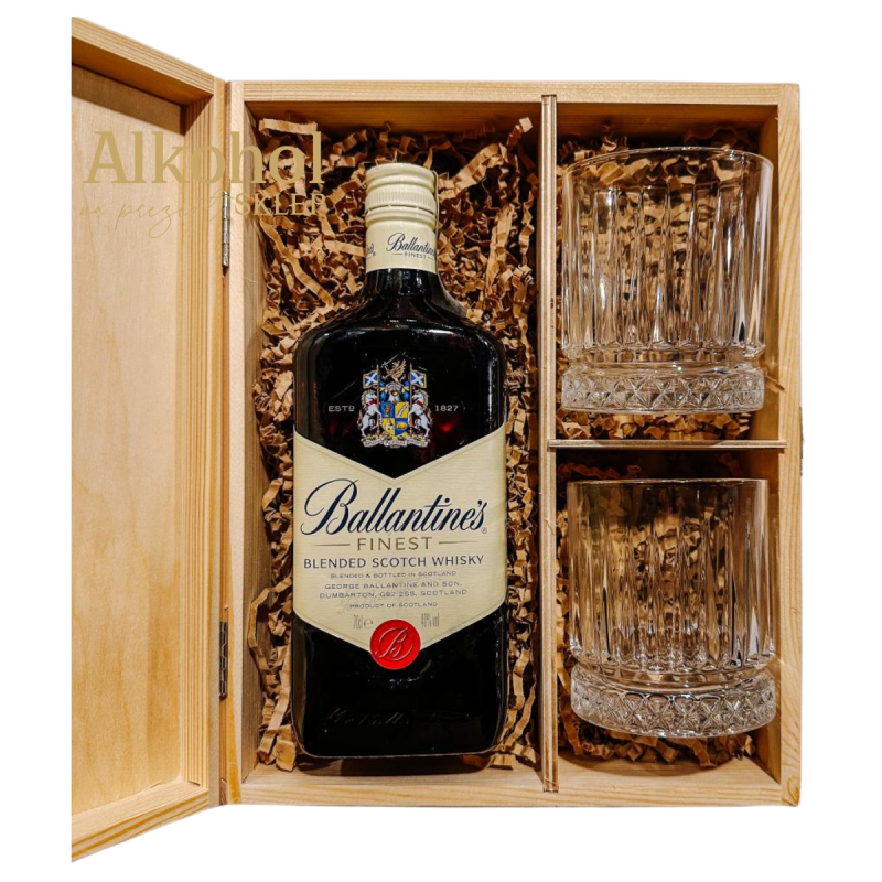 ZESTAW WHISKY BALLANTINE'S FINEST 0.7L + 2 SZKLANKI