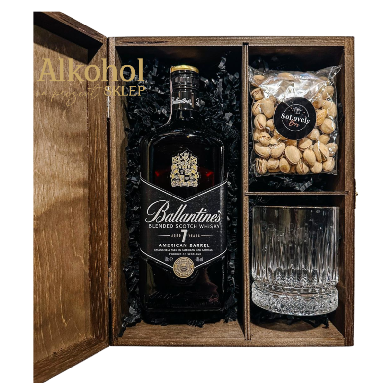ZESTAW WHISKY BALLANTINE'S 7YO 0.7L + PISTACJE + SZKLANKA