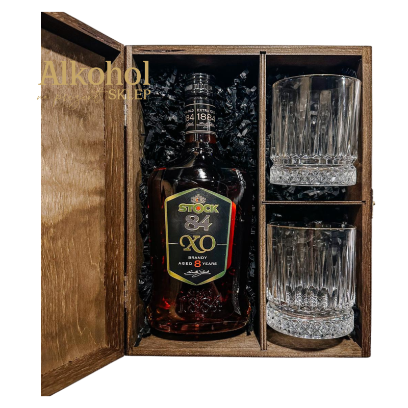 ZESTAW BRANDY STOCK 84 EXTRA OLD XO 0.7L + 2 SZKLANKI