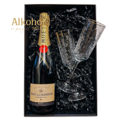 ZESTAW SZAMPAN MOËT & CHANDON BRUT IMPERIAL 0.75L + 2 KIELISZKI