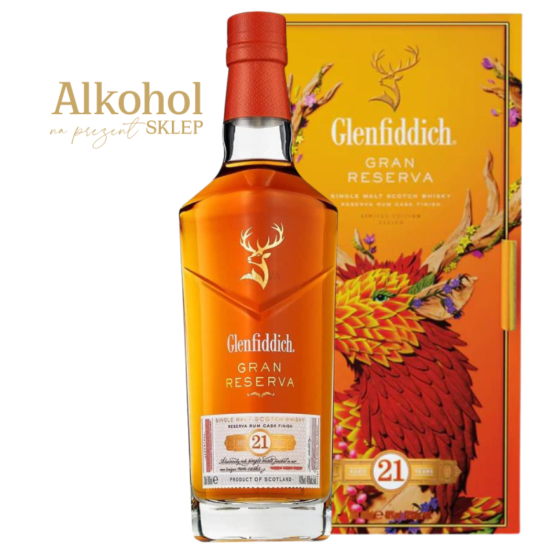 WHISKY GLENFIDDICH GRAN RESERVA RUM CASK 21YO CNY 0.7L + OPAKOWANIE