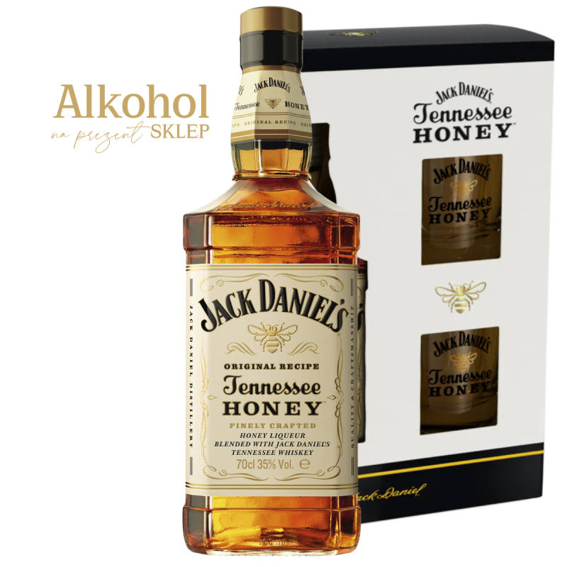 WHISKEY JACK DANIEL'S HONEY 0.7L + 2 SZKLANKI