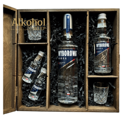 ZESTAW WÓDKA WYBOROWA 0.5L + WÓDKA WYBOROWA 200ML + 2 WÓDKA WYBOROWA MINI + 2 KIELISZKI
