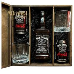 ZESTAW WHISKEY JACK DANIEL'S OLD NO.7 0.7L + 2 SZKLANKI + 2 DRINKI JACK DANIEL'S & COLA