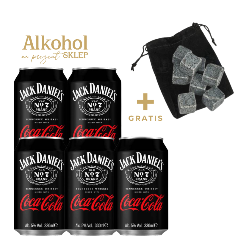 PAKIET JACK DANIEL'S GOTOWE DRINKI + KAMIENIE DO WHISKY