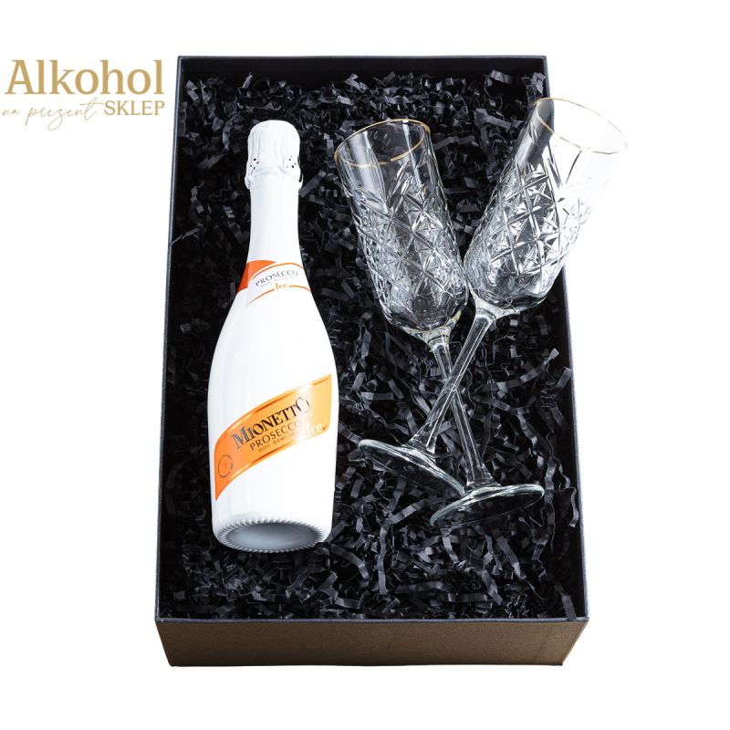 ZESTAW PROSECCO MIONETTO ICE 375ML + 2 KIELISZKI