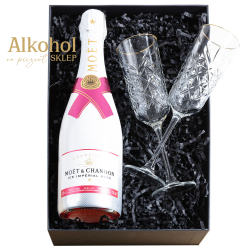 ZESTAW SZAMPAN MOËT & CHANDON ICE IMPERIAL ROSE 0.75L + 2 KIELISZKI