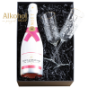 ZESTAW SZAMPAN MOËT & CHANDON ICE IMPERIAL ROSE 0.75L + 2 KIELISZKI