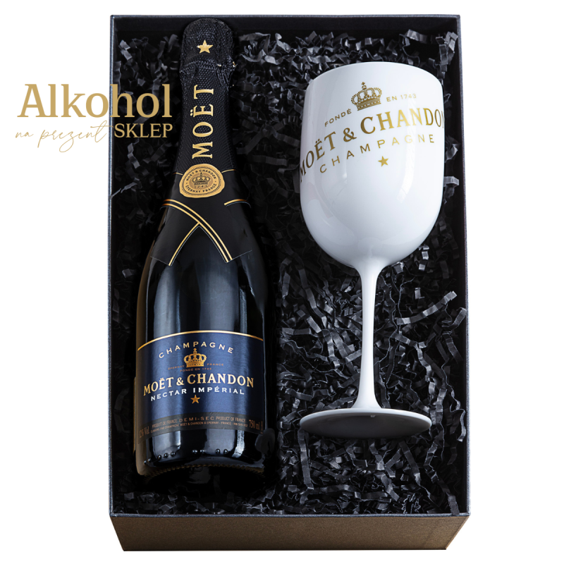 ZESTAW SZAMPAN MOËT & CHANDON NECTAR IMPERIAL 0.75L + KIELISZEK MOËT & CHANDON