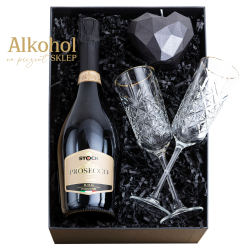 ZESTAW STOCK PROSECCO TREVISO 0.75L + 2 KIELISZKI + ŚWIECA