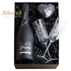 ZESTAW FREIXENET CORDON NEGRO 0.75L + 2 KIELISZKI + ŚWIECA