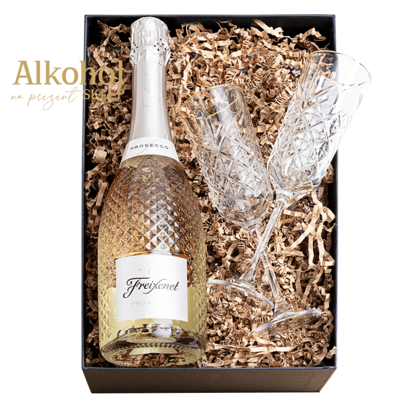 ZESTAW FREIXENET PROSECCO DOC 0.75L + 2 KIELISZKI