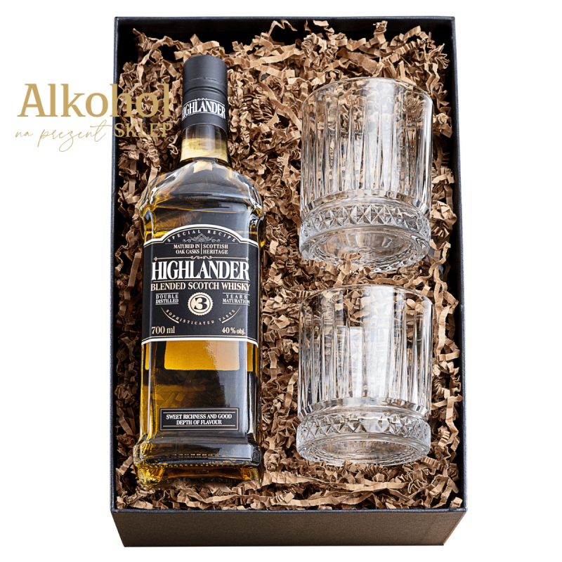 ZESTAW WHISKY HIGHLANDER 0.7L + 2 SZKLANKI