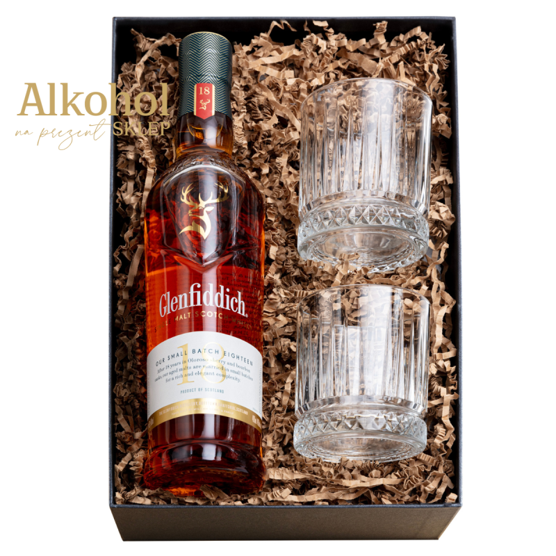 ZESTAW WHISKY GLENFIDDICH 18YO 0.7L + 2 SZKLANKI