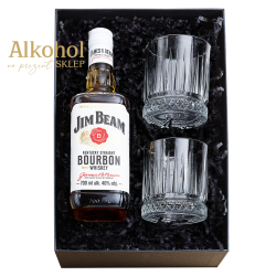 ZESTAW WHISKEY JIM BEAM WHITE 0.7L + 2 SZKLANKI