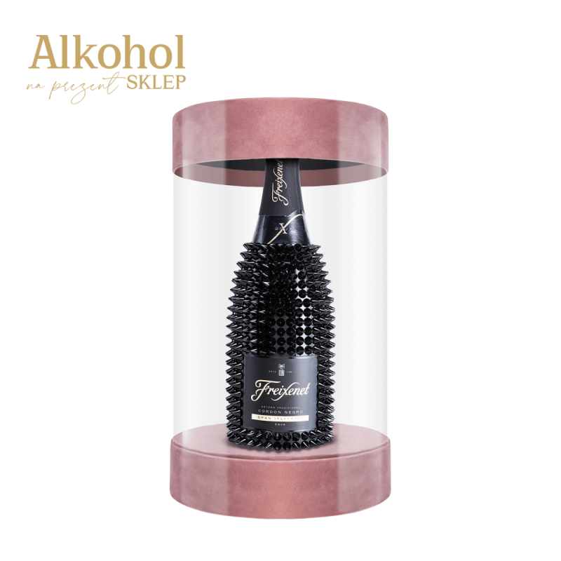 WINO MUSUJĄCE FREIXENET CAVA CORDON NEGRO NA PREZENT 0.75L W CIEMNORÓŻOWEJ TUBIE