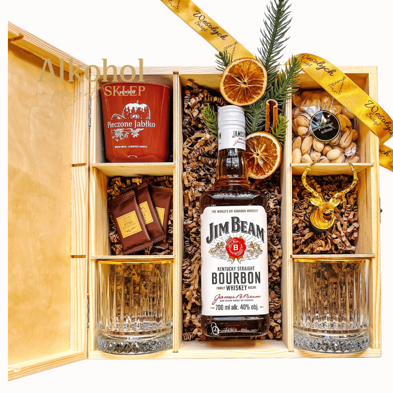 DUŻY ZESTAW ŚWIĄTECZNY Z WHISKEY JIM BEAM WHITE