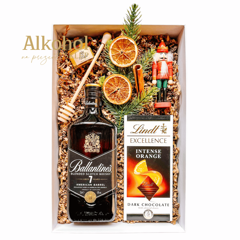 ZESTAW ŚWIĄTECZNY Z WHISKY BALLANTINE'S 7YO
