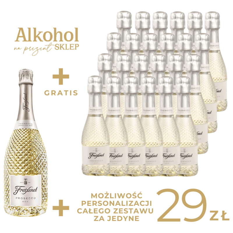 PAKIET MAXI NA WIECZÓR PANIEŃSKI - FREIXENET PROSECCO MINI + DUŻA BUTELKA gratis