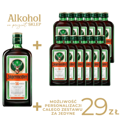 PAKIET MAXI NA WIECZÓR KAWALERSKI - LIKIER JAGERMEISTER MINI + DUŻA BUTELKA