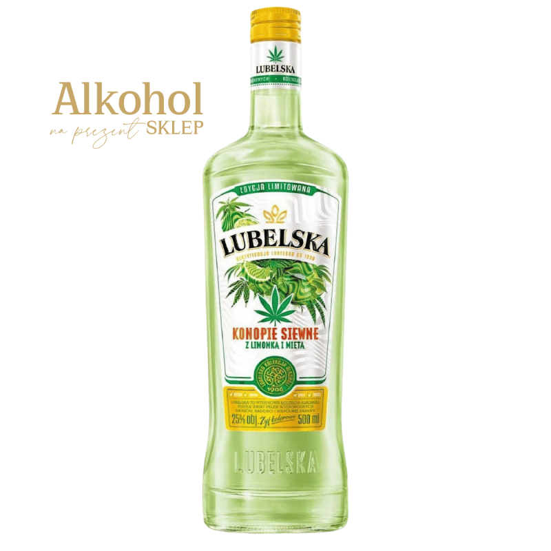 WÓDKA LUBELSKA KONOPIE SIEWNE Z LIMONKĄ I MIĘTĄ 0.5L