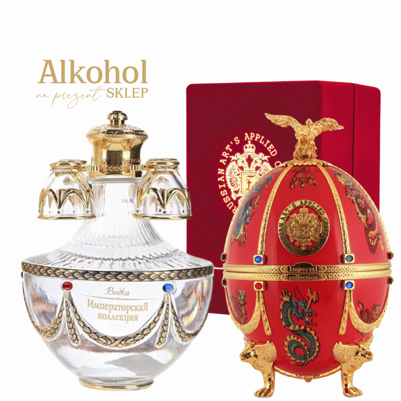 WÓDKA IMPERIAL COLLECTION "FABERGE" RED DRAGONS AND BIRDS 0.7L