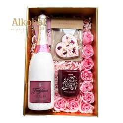ZESTAW NA DZIEŃ MATKI - WINO FREIXENET ICE ROSE + SŁODYCZE + ŚWIECA
