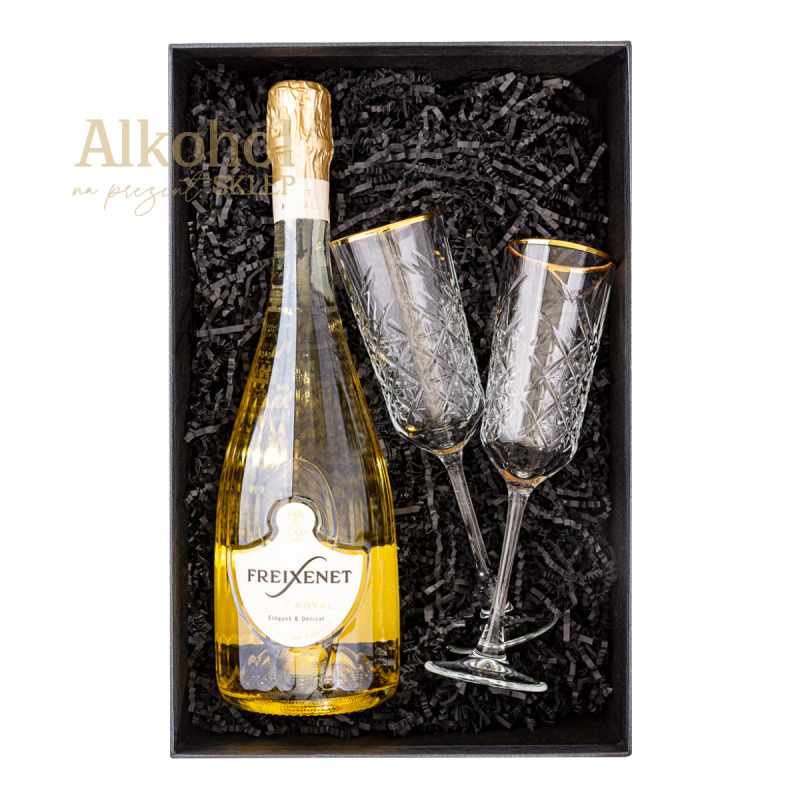 ZESTAW ŚWIĄTECZNY - WINO FREIXENET ROYAL & KIELISZKI