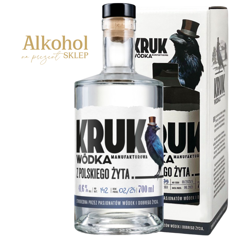 WÓDKA KRUK Z POLSKIEGO ŻYTA 0.7L + OPAKOWANIE