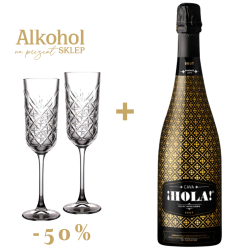 PAKIET WALENTYNKOWY HOLA CAVA BRUT ECO + KIELISZKI -50%
