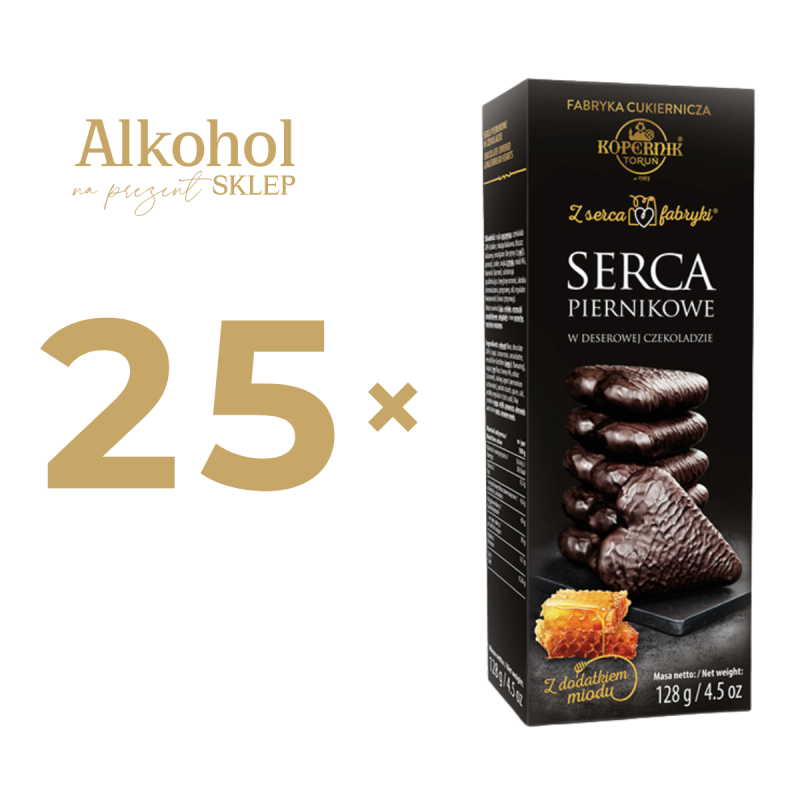 25 x SERCA PIERNIKOWE W DESEROWEJ CZEKOLADZIE 128g