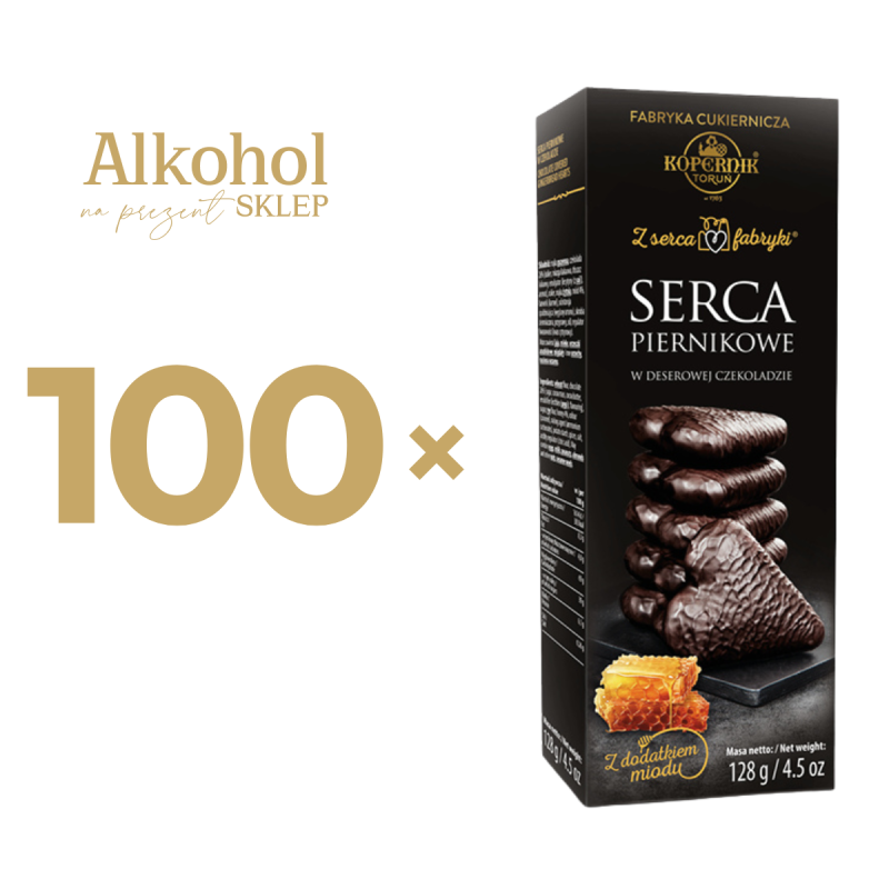 100 x SERCA PIERNIKOWE W DESEROWEJ CZEKOLADZIE 128g