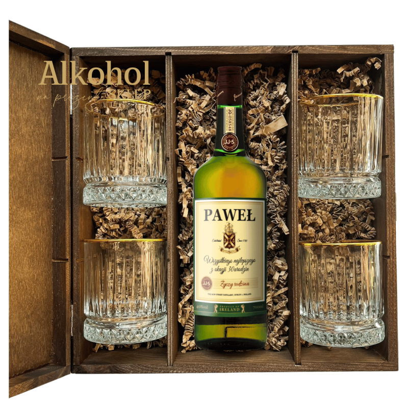 URODZINOWY ZESTAW WHISKEY JAMESON IRISH 0.5L + 4 SZKLANKI