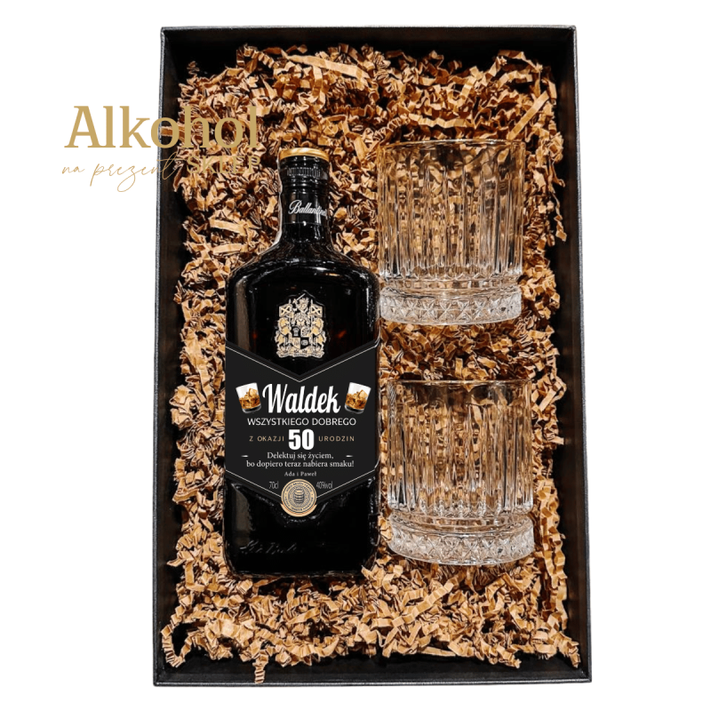 URODZINOWY ZESTAW WHISKY BALLANTINE'S 7YO 0.7L+ 2 SZKLANKI