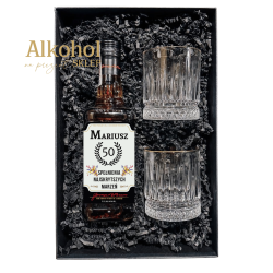 URODZINOWY ZESTAW WHISKEY JIM BEAM WHITE 0.7L + 2 SZKLANKI