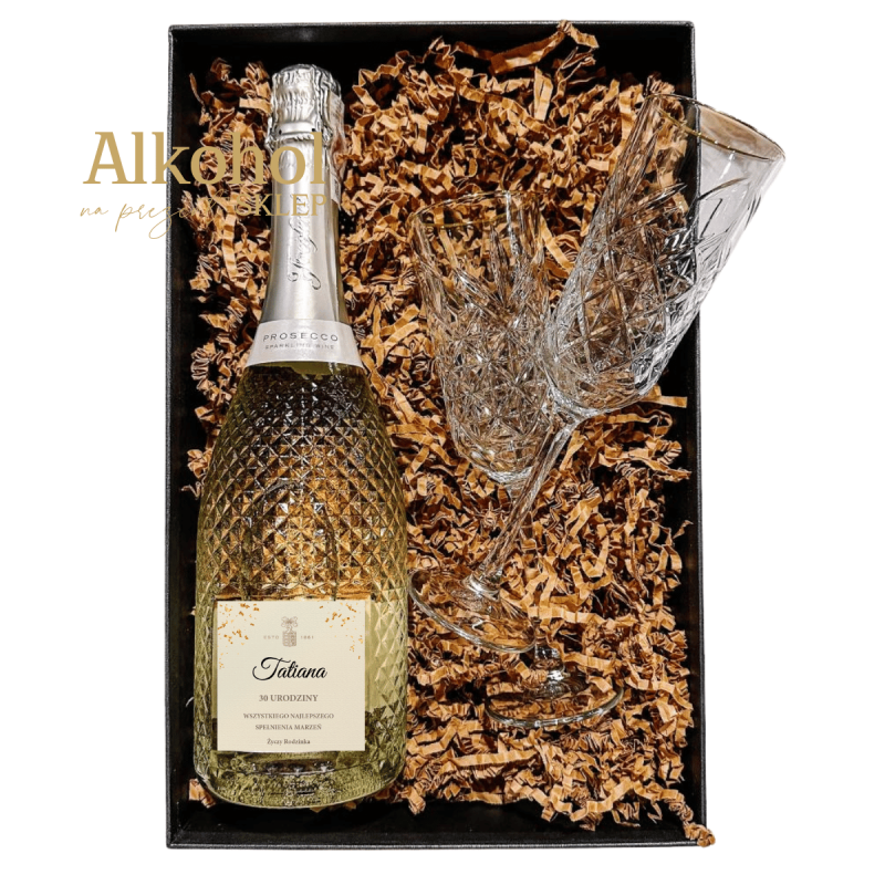 URODZINOWY ZESTAW FREIXENET PROSECCO DOC 0.75L + 2 KIELISZKI