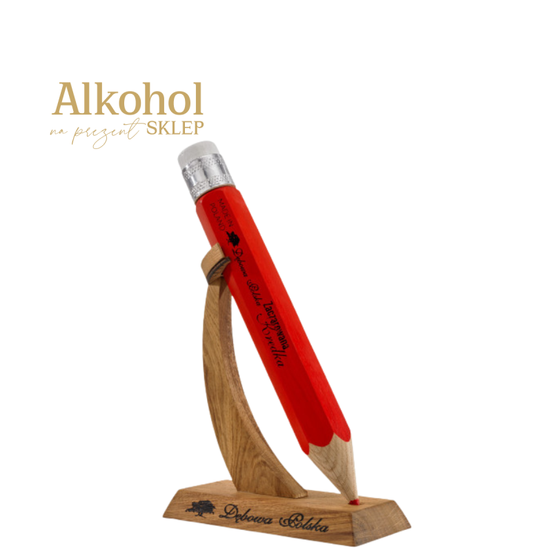 Alkohol na prezent dla nauczyciela, grafika, artysty. Likier dębowa w oryginalnym opakowaniu.